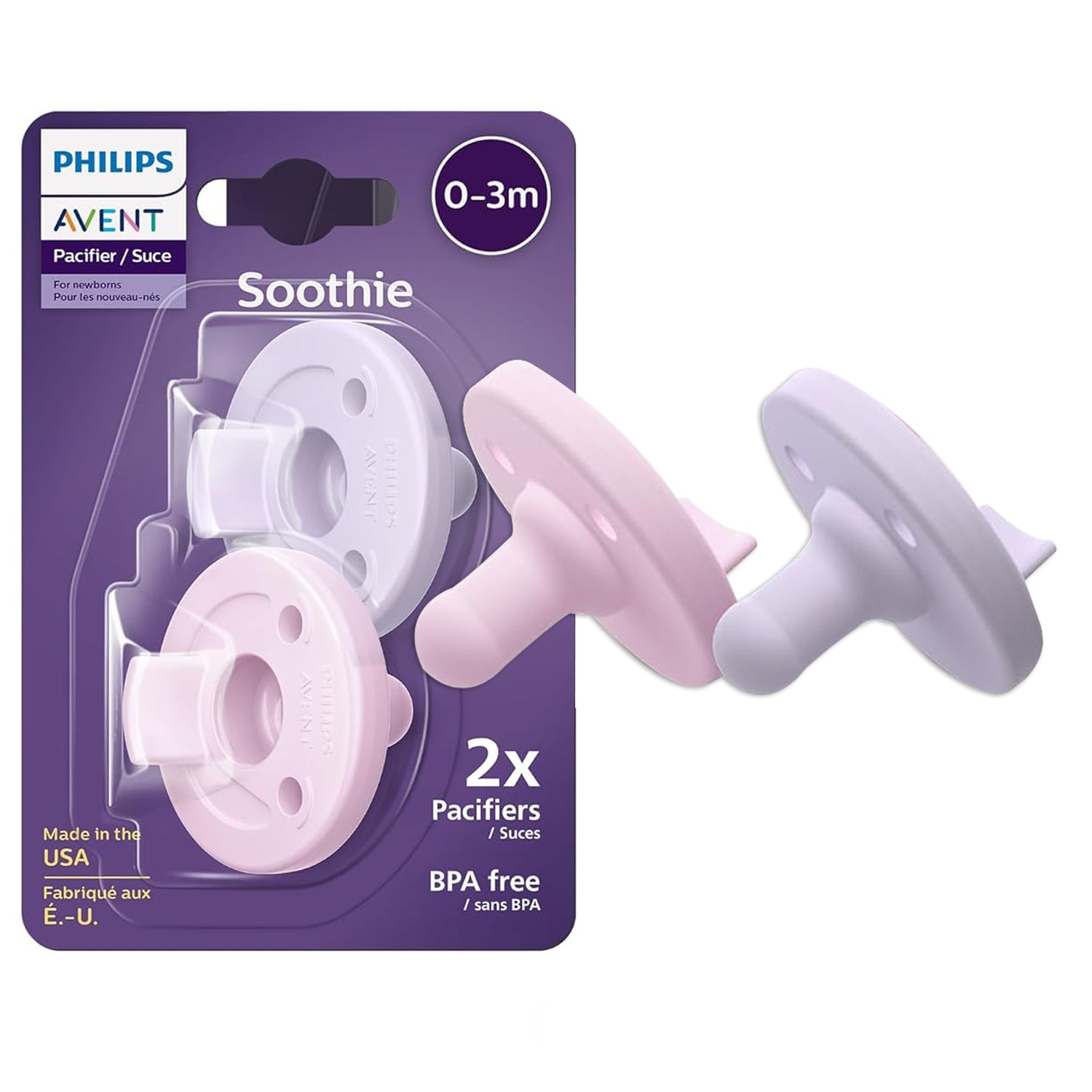 avent soothie 0-3m, 2 count