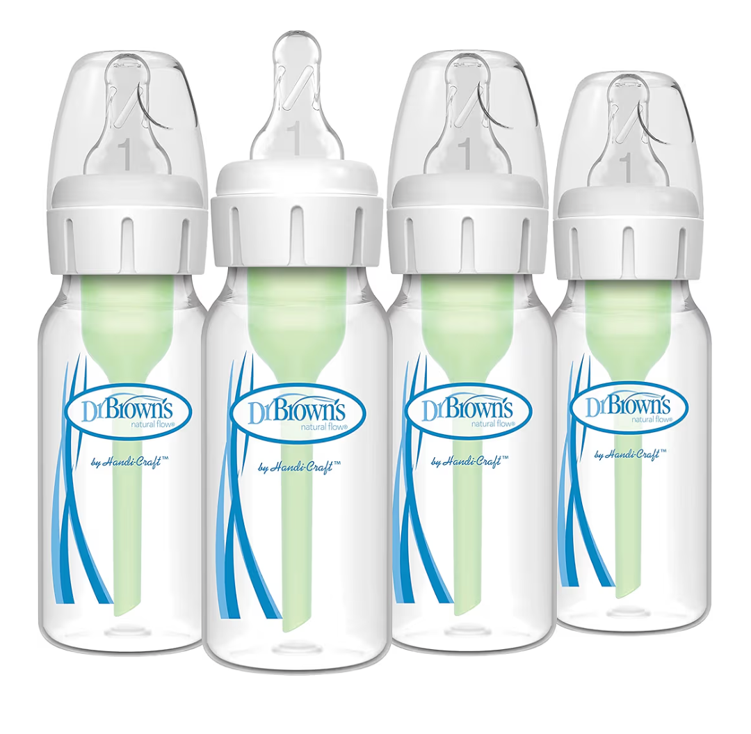dr. brown natural flow anti-colic options+ narrow baby bottle 4oz, 4 count